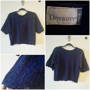 Diversity Petite Women's Knit Type Crop Top